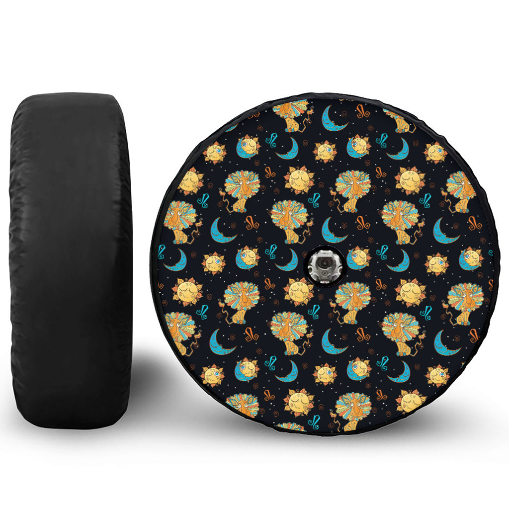 Cute Cartoon Leo Pattern Print Tire Cover With Camera Hole