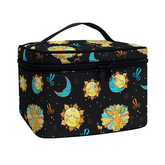 Cute Cartoon Leo Pattern Print Travel Makeup Bag