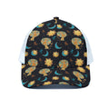 Cute Cartoon Leo Pattern Print White Mesh Trucker Hat