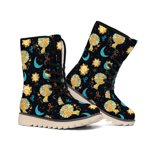 Cute Cartoon Leo Pattern Print Winter Boots