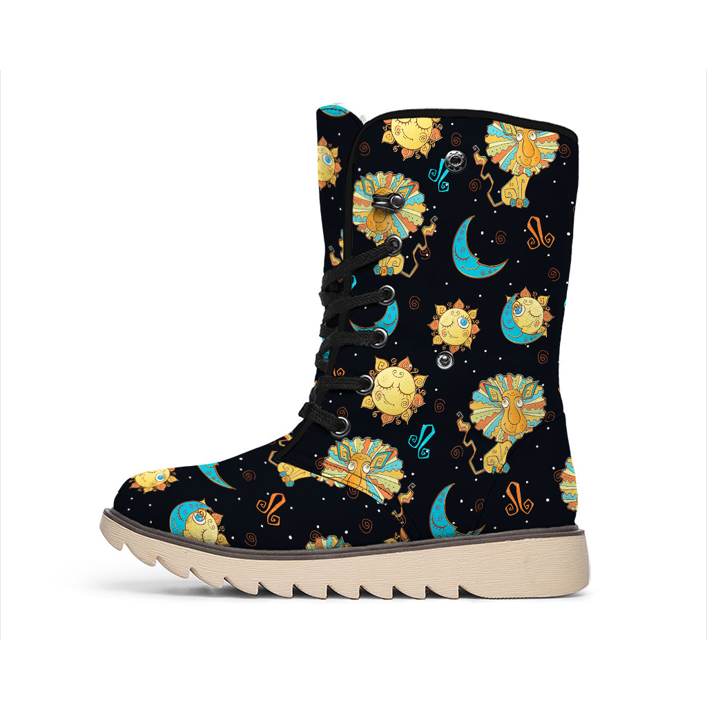 Cute Cartoon Leo Pattern Print Winter Boots