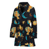 Cute Cartoon Leo Pattern Print Women's Bathrobe