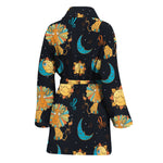 Cute Cartoon Leo Pattern Print Women's Bathrobe