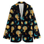 Cute Cartoon Leo Pattern Print Women's Blazer