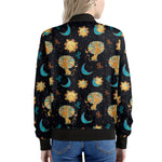 Cute Cartoon Leo Pattern Print Women's Bomber Jacket