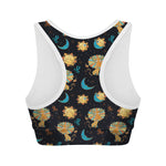 Cute Cartoon Leo Pattern Print Women's Sports Bra