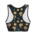 Cute Cartoon Leo Pattern Print Women's Sports Bra