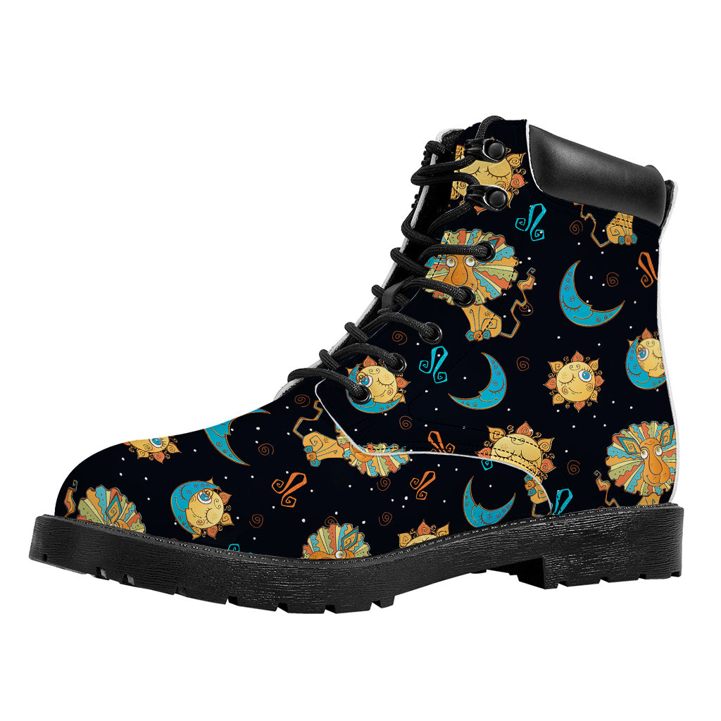 Cute Cartoon Leo Pattern Print Work Boots