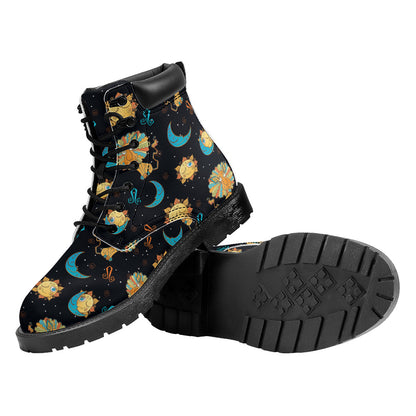 Cute Cartoon Leo Pattern Print Work Boots