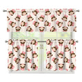 Cute Cartoon Nurse Pattern Print 3 Piece Kitchen Curtains