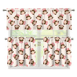 Cute Cartoon Nurse Pattern Print 3 Piece Kitchen Curtains