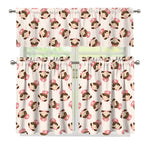 Cute Cartoon Nurse Pattern Print 3 Piece Kitchen Curtains