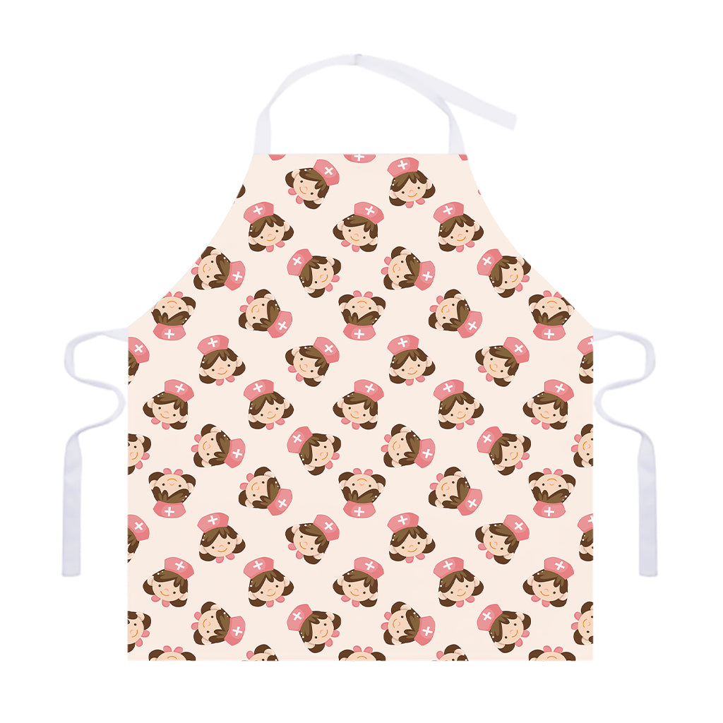 Cute Cartoon Nurse Pattern Print Adjustable Apron
