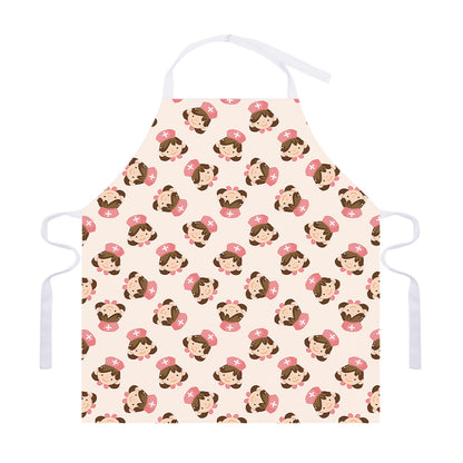 Cute Cartoon Nurse Pattern Print Adjustable Apron