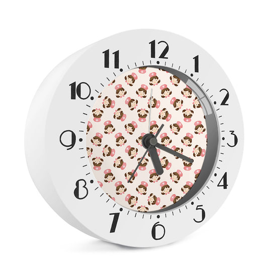 Cute Cartoon Nurse Pattern Print Alarm Clock