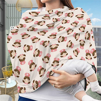 Cute Cartoon Nurse Pattern Print Baby Seat Cover