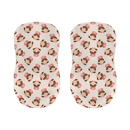 Cute Cartoon Nurse Pattern Print Bar Stool Covers