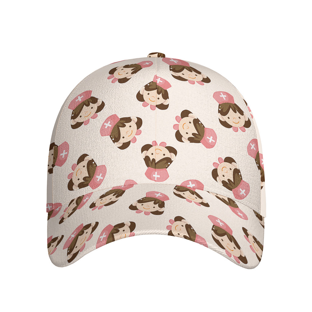Cute Cartoon Nurse Pattern Print Baseball Cap