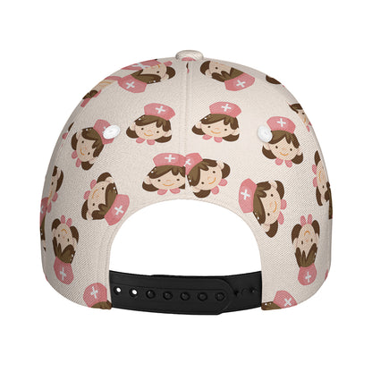 Cute Cartoon Nurse Pattern Print Baseball Cap
