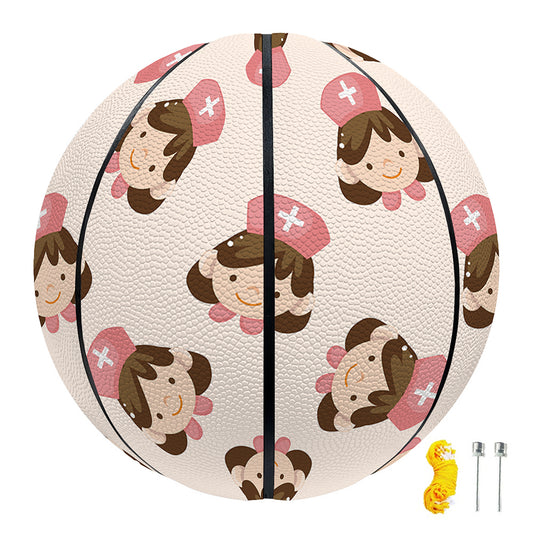 Cute Cartoon Nurse Pattern Print Basketball