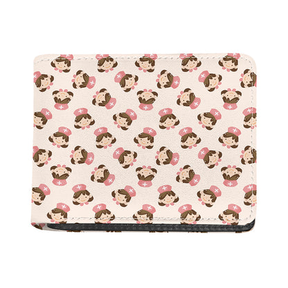 Cute Cartoon Nurse Pattern Print Bifold Wallet