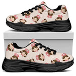 Cute Cartoon Nurse Pattern Print Black Chunky Shoes