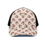 Cute Cartoon Nurse Pattern Print Black Mesh Trucker Cap