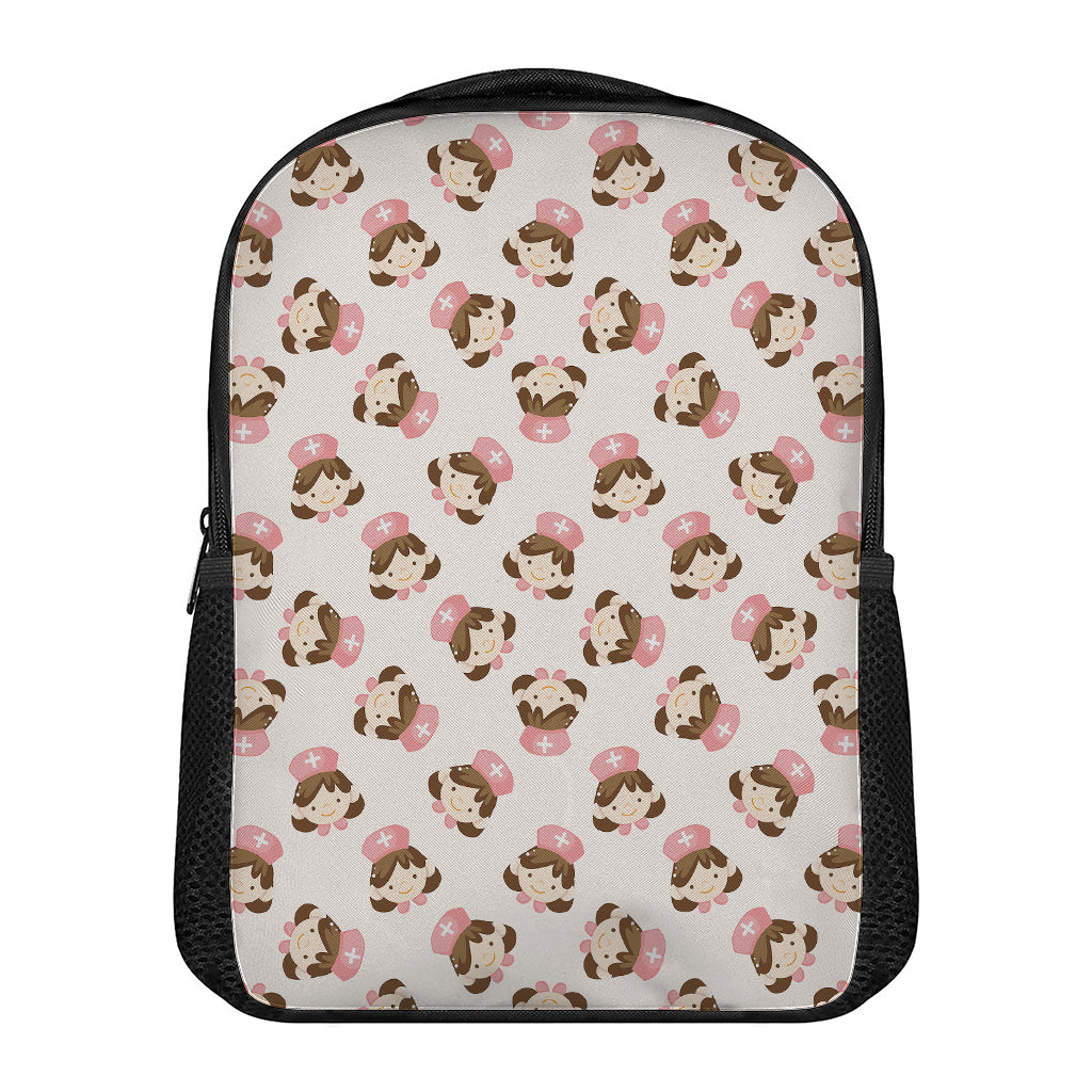 Cute Cartoon Nurse Pattern Print Casual Backpack