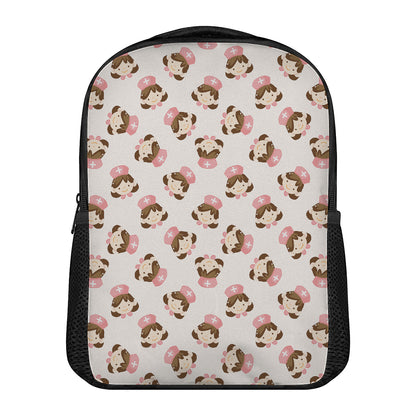 Cute Cartoon Nurse Pattern Print Casual Backpack