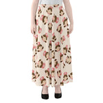 Cute Cartoon Nurse Pattern Print Chiffon Maxi Skirt