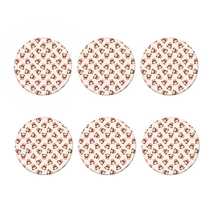 Cute Cartoon Nurse Pattern Print Coaster Set