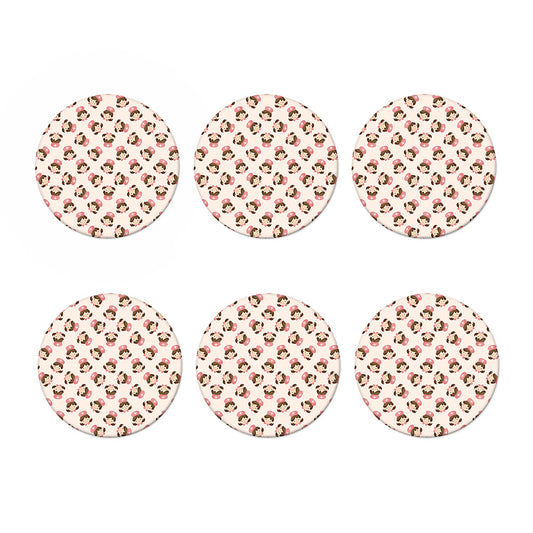 Cute Cartoon Nurse Pattern Print Coaster Set