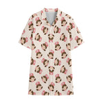 Cute Cartoon Nurse Pattern Print Cotton Hawaiian Shirt