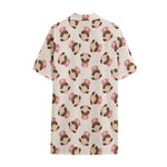 Cute Cartoon Nurse Pattern Print Cotton Hawaiian Shirt