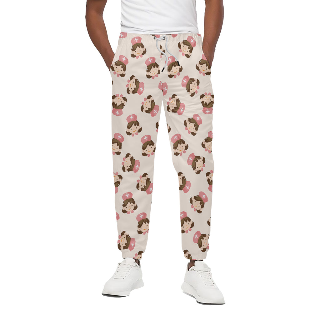 Cute Cartoon Nurse Pattern Print Cotton Pants