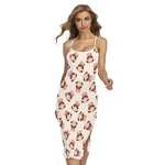Cute Cartoon Nurse Pattern Print Cross Back Cami Dress