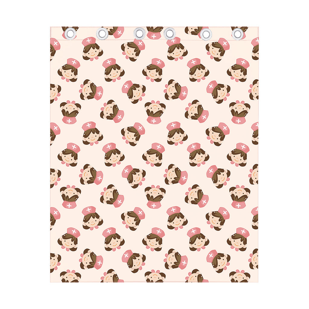 Cute Cartoon Nurse Pattern Print Curtain