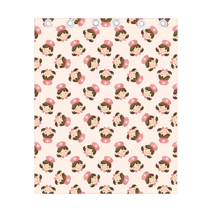 Cute Cartoon Nurse Pattern Print Curtain