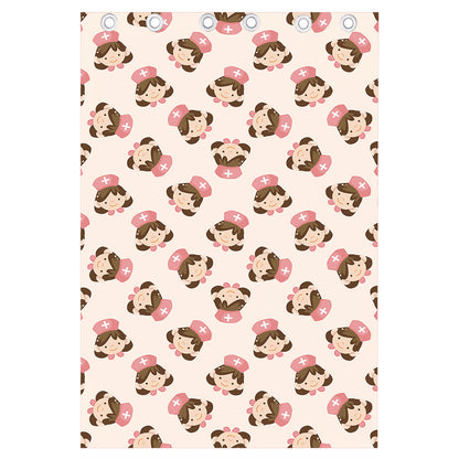 Cute Cartoon Nurse Pattern Print Curtain