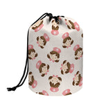 Cute Cartoon Nurse Pattern Print Drawstring Makeup Bag