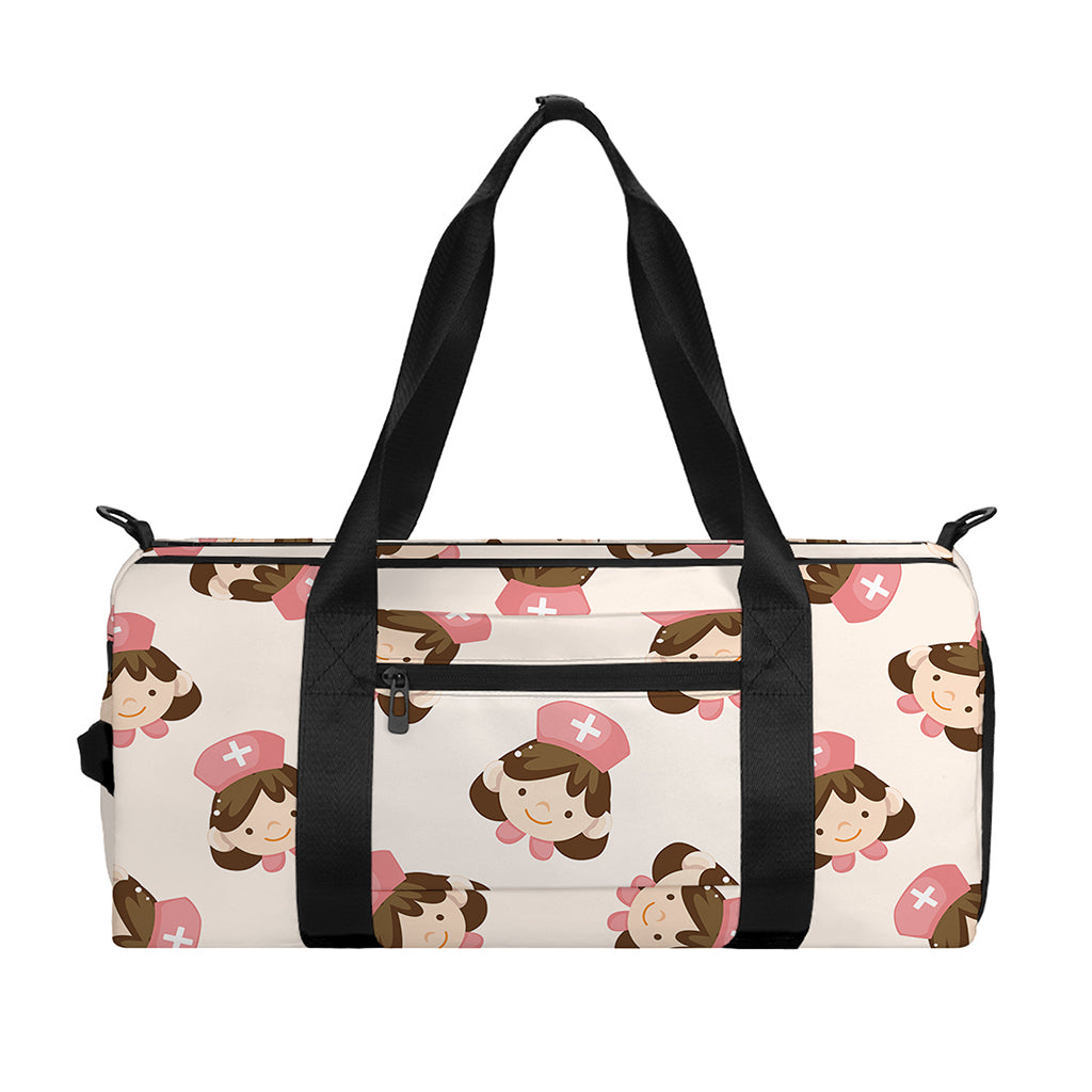 Cute Cartoon Nurse Pattern Print Gym Bag