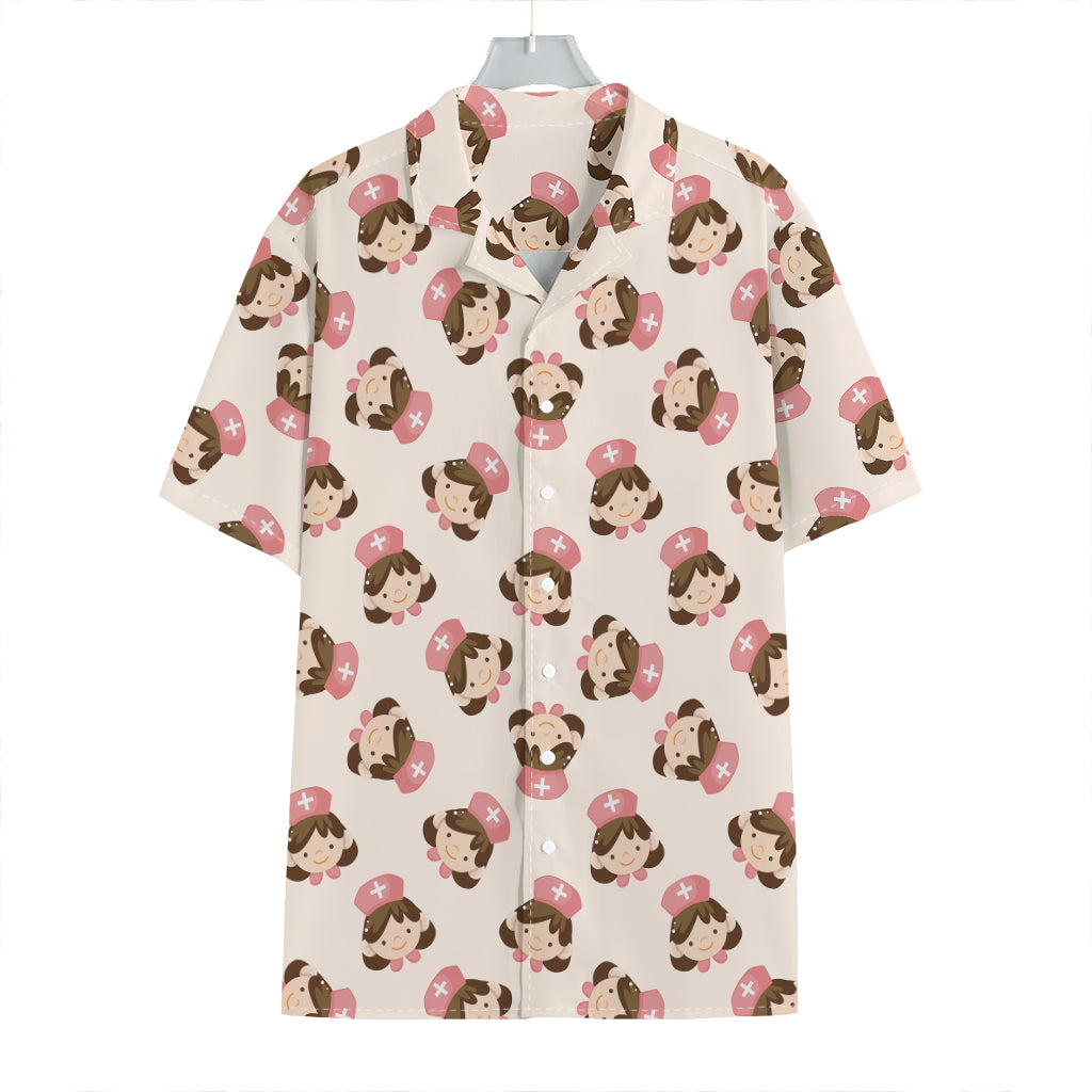Cute Cartoon Nurse Pattern Print Hawaiian Shirt