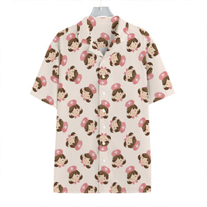 Cute Cartoon Nurse Pattern Print Hawaiian Shirt