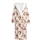 Cute Cartoon Nurse Pattern Print Hooded Bathrobe