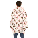 Cute Cartoon Nurse Pattern Print Hoodie Blanket