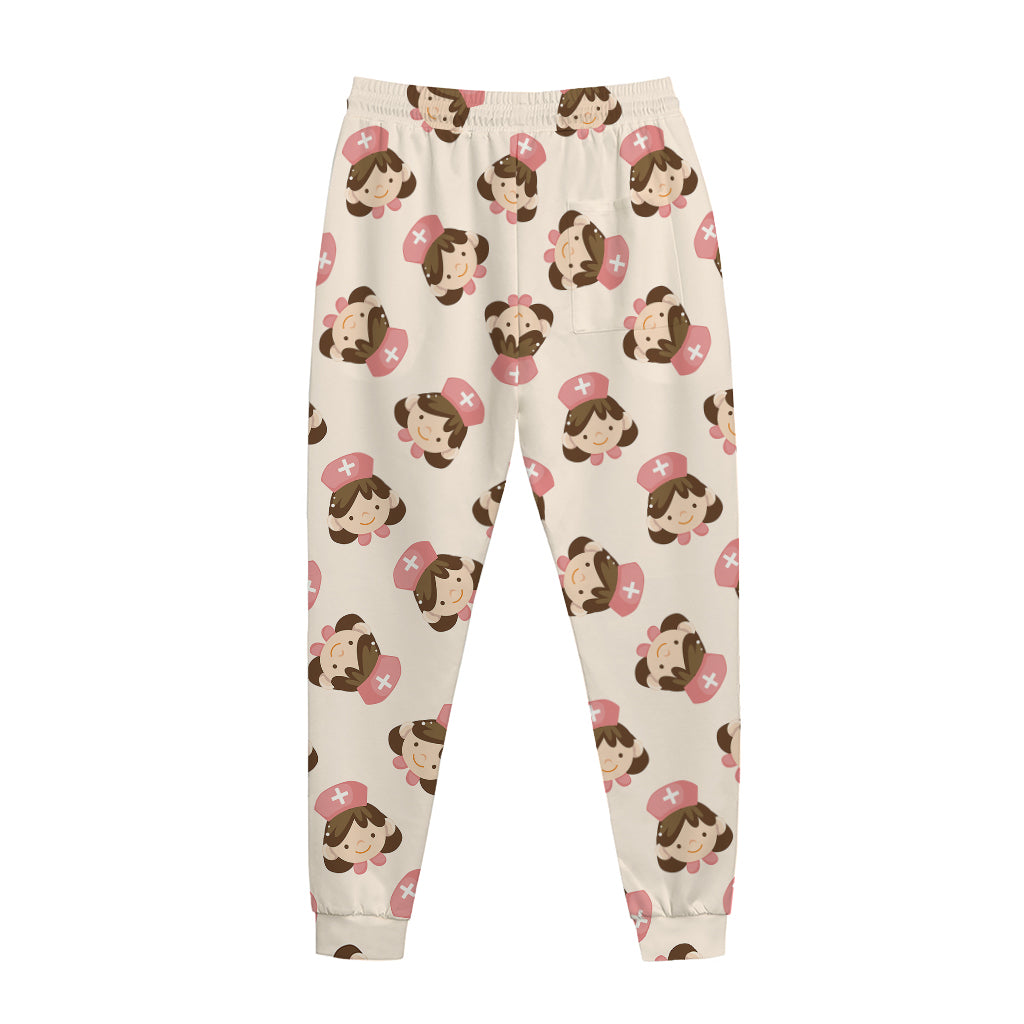 Cute Cartoon Nurse Pattern Print Jogger Pants
