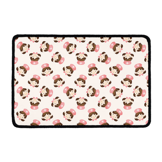 Cute Cartoon Nurse Pattern Print Kitchen Mat