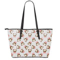 Cute Cartoon Nurse Pattern Print Leather Tote Bag With Zipper