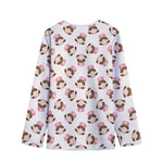 Cute Cartoon Nurse Pattern Print Long Sleeve Short Coat