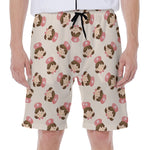 Cute Cartoon Nurse Pattern Print Men's Beach Shorts